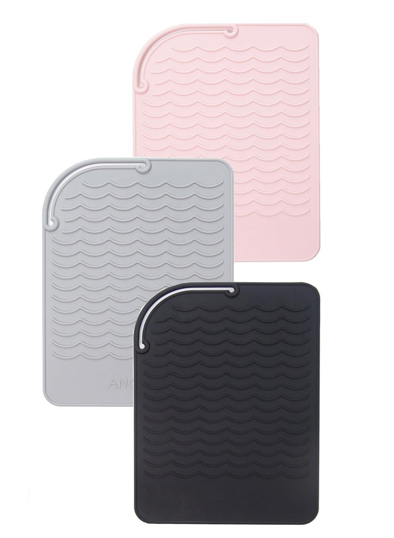 وسادة مقاومة للحرارة مناسبة للحديد التجفيف ، والمستقيمات ، والحديد ، إلخ ، مناسبة لأدوات تصفيف الشعر ، الأسود ، الرمادي ، الوردي - Image 1