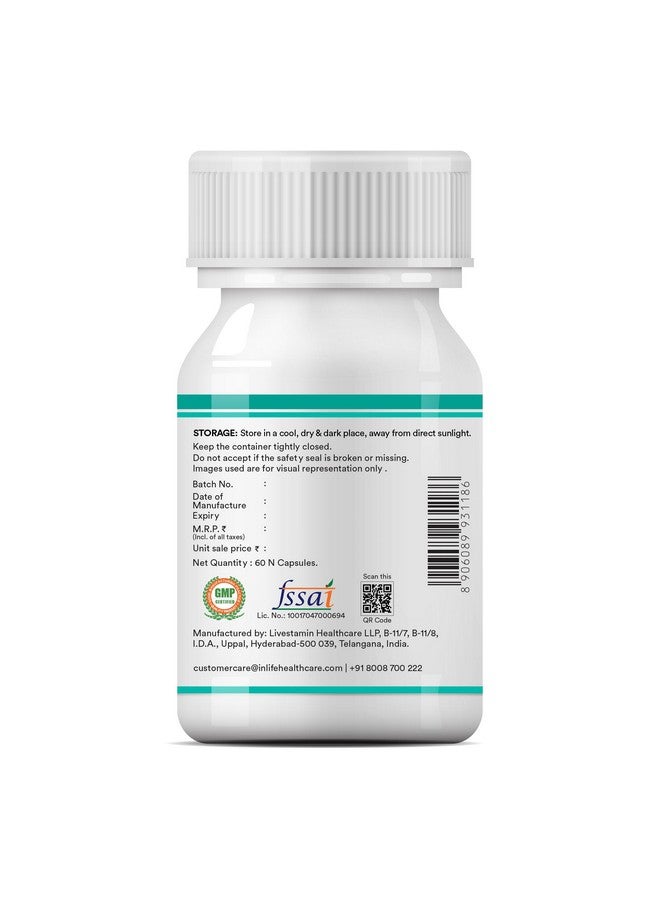 INLIFE متعدد الفيتامينات للرجال مع البيوتين والجينسنغ والأشواغاندا والزنك والمغنيسيوم وفيتامين D3 وB12 والمعادن والأحماض الأمينية ومضادات الأكسدة - 60 كبسولة (عبوة من 1، 60) - Image 4