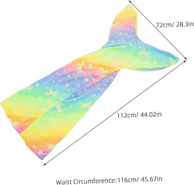 Glow In Dark Mermaid Sleeping Bag Soft Flannel Cozy Blanket For Kids - Image 3