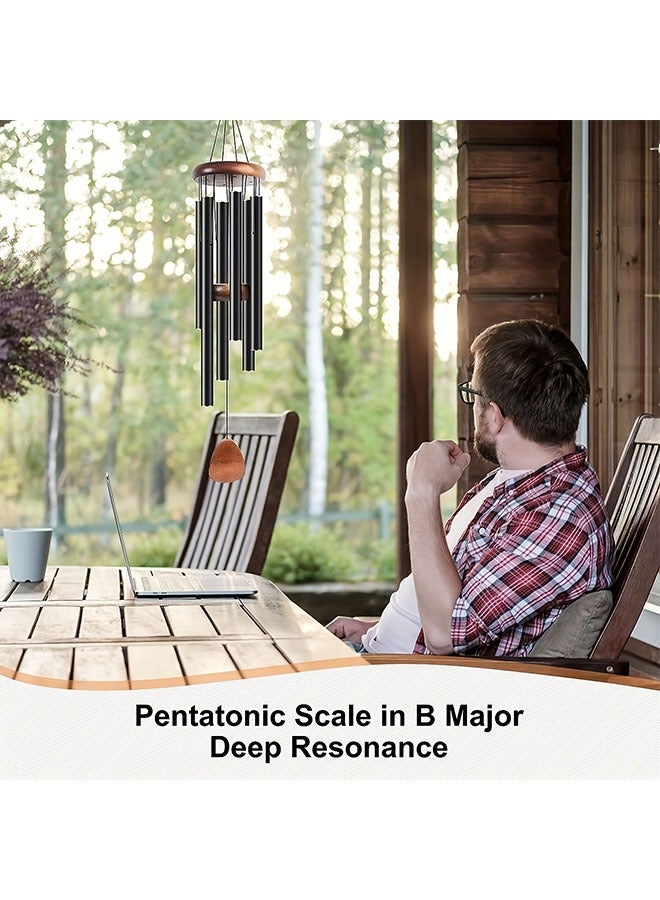 هومستر 37 بوصة صوت عميق جرس الرياح -ألومنيوم أسود حديقة وطنية في الهواء الطلق بنغمة غنية -هدية مثالية للأم، الأقارب، الجيران، مثالية لحفل الزفاف، عيد الميلاد، المنزل، والاستخدام العام، لا طاقة مطلوبة، سهلة للتعلق - Image 3