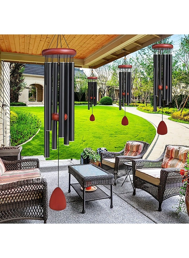 هومستر 37 بوصة صوت عميق جرس الرياح -ألومنيوم أسود حديقة وطنية في الهواء الطلق بنغمة غنية -هدية مثالية للأم، الأقارب، الجيران، مثالية لحفل الزفاف، عيد الميلاد، المنزل، والاستخدام العام، لا طاقة مطلوبة، سهلة للتعلق - Image 5