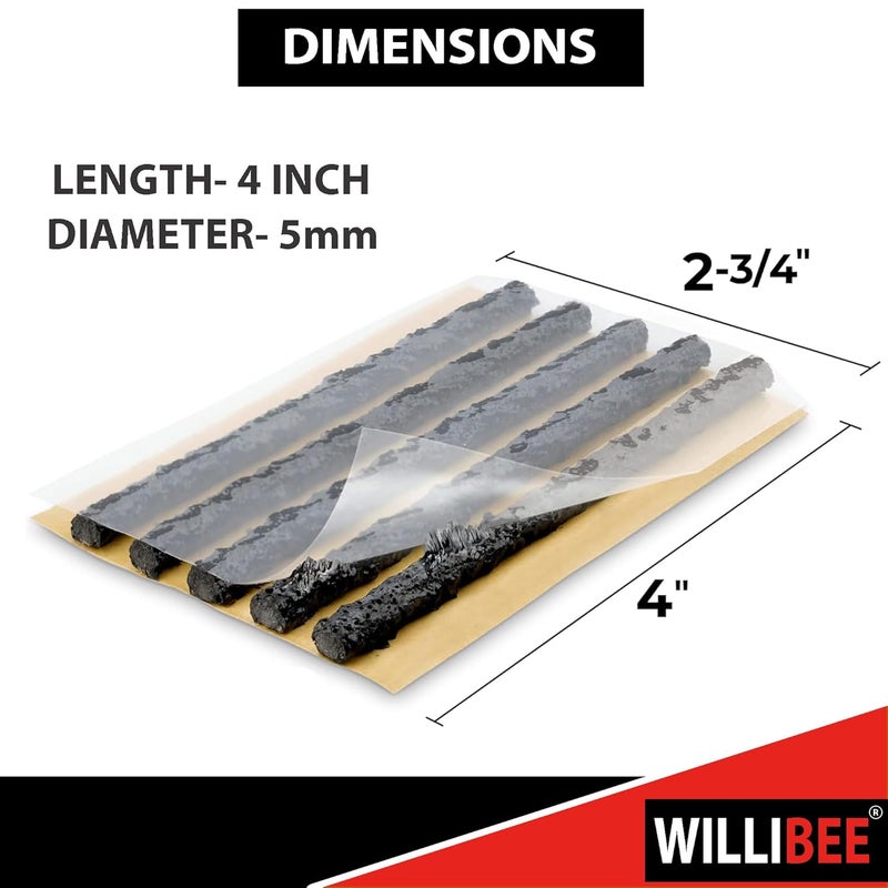 WILLIBEE 8-in-1 Tubeless Tyre Puncture Repair Kit for Car, Bike, Scooter & SUV (with Storage Bag) | Universal Emergency Tyre Fix Tool Set, Flat Tire Puncher Repair Kit - Image 5