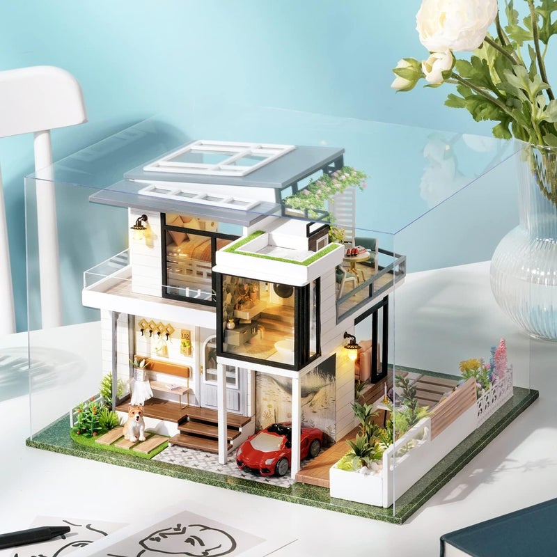 Spilay DIY Miniature House Kit for Adults, Miniature Dollhouse Kit | With Music Box & Dust Cover, Wooden Craft Building Set for Bookshelf Decor, Home Display & Creative Gifts for DIY Lovers - Image 2
