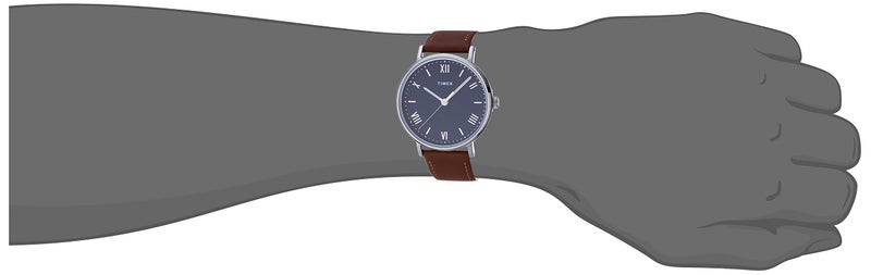 Timex Men's TW2R63900 Southview 41mm Tan/Silver-Tone/Blue Leather Strap Watch - Image 2