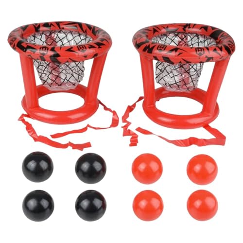 Wicked Big Sports Inflatable Basket Heads Funny Basketball or Toss Game for Outdoor or Indoor Play Red 1913 - Image 1