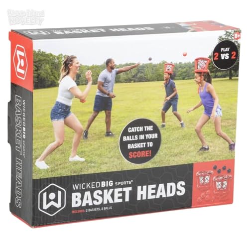 Wicked Big Sports Inflatable Basket Heads Funny Basketball or Toss Game for Outdoor or Indoor Play Red 1913 - Image 5