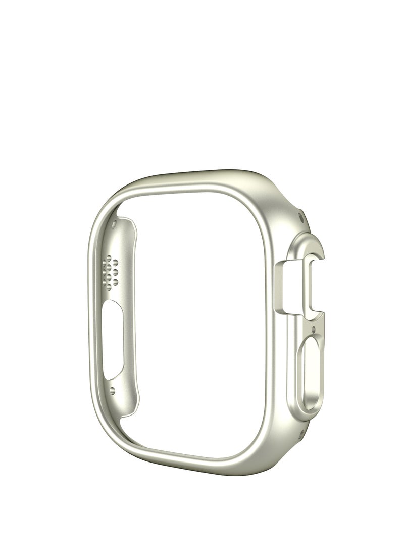 GULFLINK PC Half Case Protector frame Compatible with Apple Watch Series 8 ULTRA 49 mm Silver  - Image 1