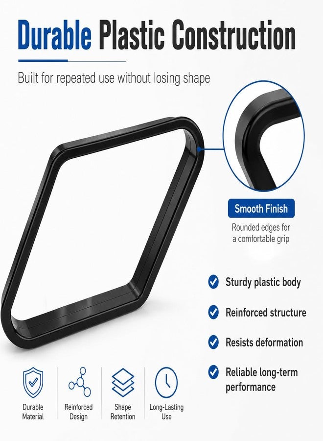LUSTRIB Black Billiards 9 Ball Diamond Pool Table Ball Rack, Plastic 9-Ball Pool Table Triangle Rack for Standard 2-1/4" Pool Balls, Pool Table Accessories for Home Game Room - Image 4