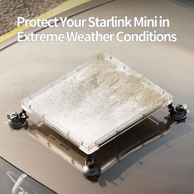 rayihni حامل سيارة ستارلينك ميني مع كوب شفط للسقف وسقف الشمس لحامل ستارلينك ميني مجموعة تثبيت نافذة قوية للسفينة والسيارة والقارب - Image 3