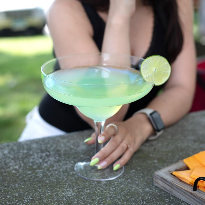 SCS Direct Oversized XL 33 oz Margarita Glasses (2 Pack) - Holds 3 Margs or Cocktails Each- Made of Hand-Blown Glass NOT Plastic - Fun Jumbo Glassware for Tequila & Birthdays- Wedding, Holiday Party, & Xmas Gift - Image 3