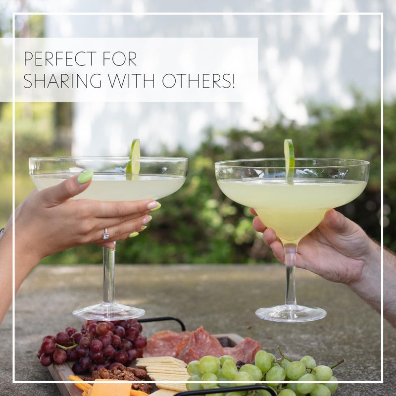 SCS Direct Oversized XL 33 oz Margarita Glasses (2 Pack) - Holds 3 Margs or Cocktails Each- Made of Hand-Blown Glass NOT Plastic - Fun Jumbo Glassware for Tequila & Birthdays- Wedding, Holiday Party, & Xmas Gift - Image 4