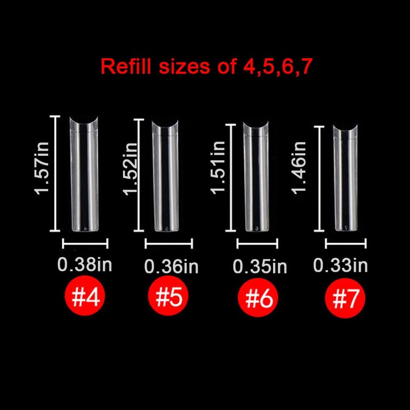 SWETIDY XXL No C Curve Nail Tips, SWETIDY 600Pcs Refill Size of 4,5,6,7 Clear Acrylic Nails Square Shape Nail Half Cover - Image 3
