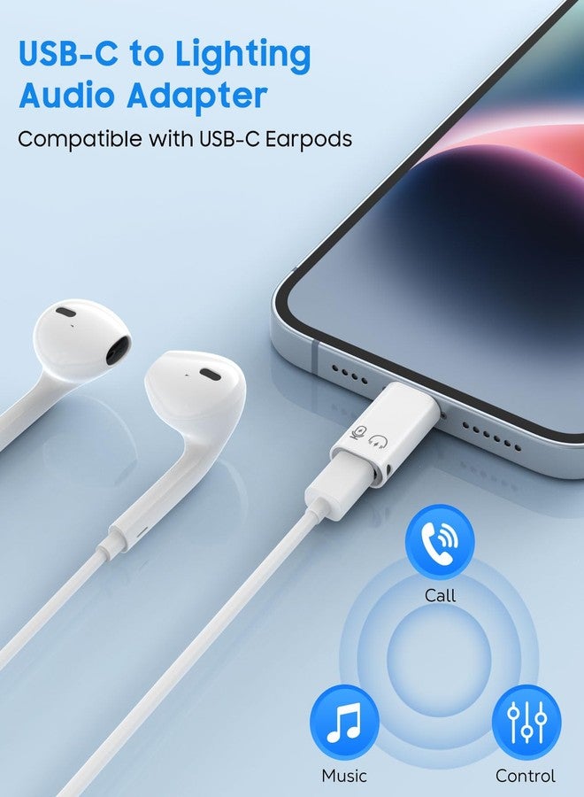 MoKo USB C to Lightning Adapter Audio, Lightning to USB C Adapter for Headphones Fits with iPhone 14/13/12/11 Pro Max/iPad/iPod/AirPods, Support Charging, Audio/Earpods and OTG Function, White - Image 3