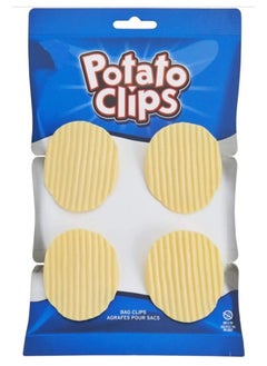 Set Of 4 Oval Potato Chips Bag Clips Potato Chips Bag Clip For Keeping And Closing Potato Chips Bag Or Chips Bag Or Snack Bag Important Closing Clip In Home Kitchen Supplies White
