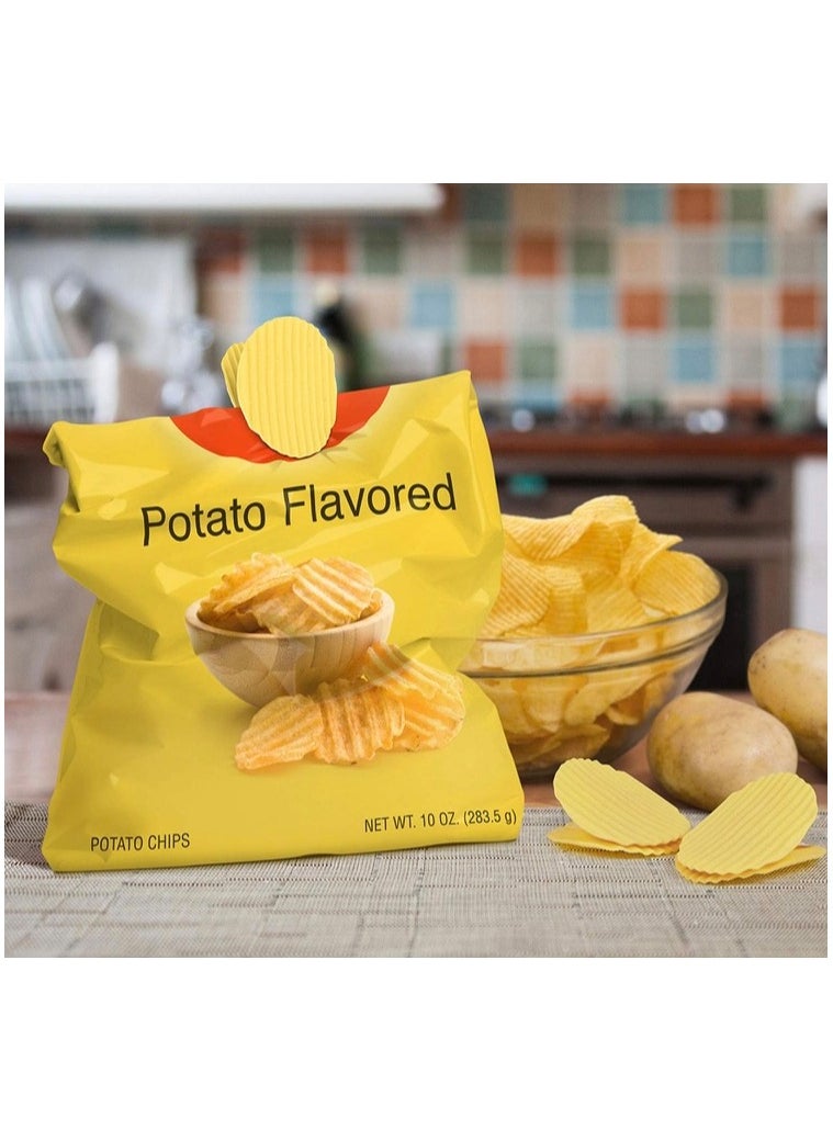 Generic - Set Of 4 Oval Potato Chips Bag Clips Potato Chips Bag Clip For Keeping And Closing Potato Chips Bag Or Chips Bag Or Snack Bag Important Closing Clip In Home Kitchen Supplies White - Image 1