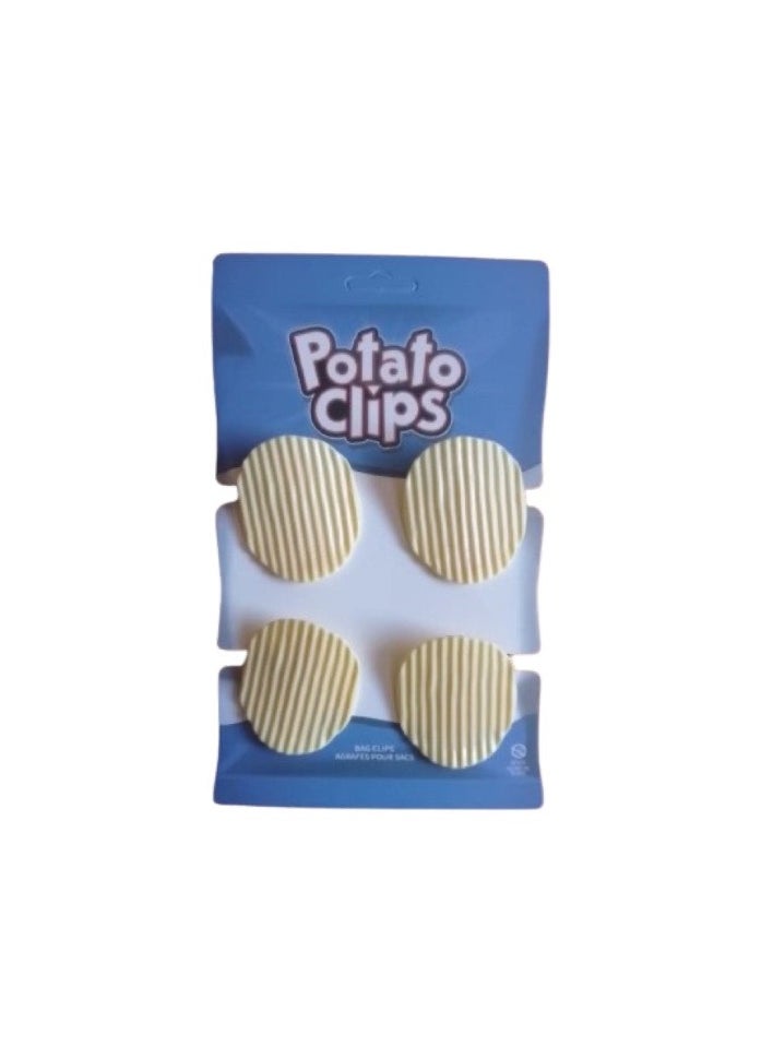 Generic - Set Of 4 Oval Potato Chips Bag Clips Potato Chips Bag Clip For Keeping And Closing Potato Chips Bag Or Chips Bag Or Snack Bag Important Closing Clip In Home Kitchen Supplies White - Image 1