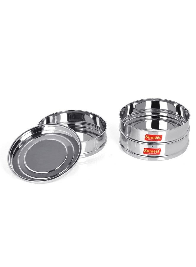 Sumeet Stainless Steel Flat Stackable Container/Separator with Lid Suitable for 5 Ltr & 5.5 Ltr Inner & Outer Lid Cooker - Image 3