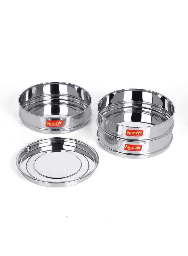 Sumeet Stainless Steel Flat Stackable Container/Separator with Lid Suitable for 5 Ltr & 5.5 Ltr Inner & Outer Lid Cooker - Image 5