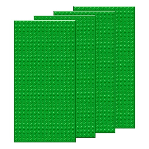 EKIND 4 PCS Classic 5 x 10 Building Baseplates Compatible with Major Brands Toy Bricks Encourage Logic Creativity Through Play Ideal STEM Activities for Children Green - Image 1