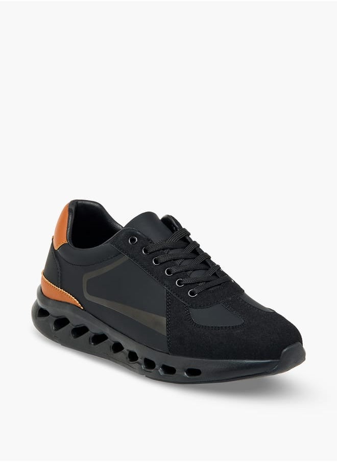 LBL by Shoexpress Men's Panelled Ankle Sneakers with Lace-Up Closure  - Image 1