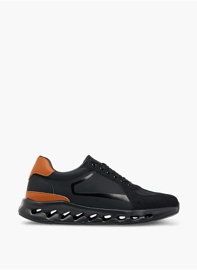 LBL by Shoexpress Men's Panelled Ankle Sneakers with Lace-Up Closure  - Image 3