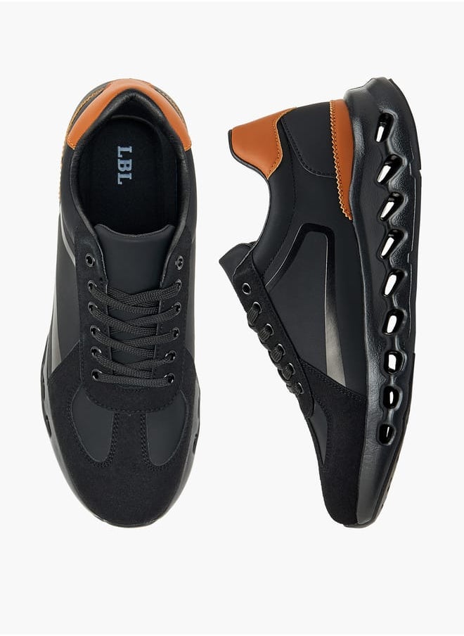 LBL by Shoexpress Men's Panelled Ankle Sneakers with Lace-Up Closure  - Image 2