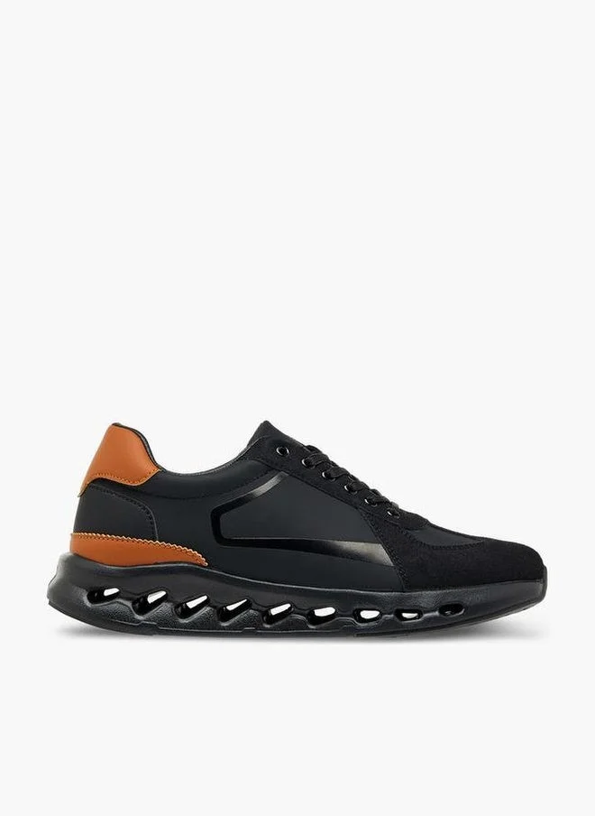 LBL by Shoexpress BLACK Men's Panelled Ankle Sneakers with Lace-Up Closure for Men | Best Price UAE