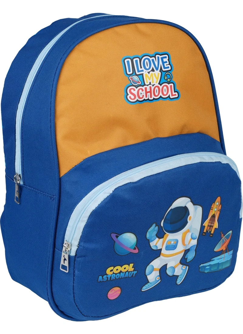 ريلاكسن 3031 Astronaut Patterned Navy Blue-Mustard Kindergarten Bag