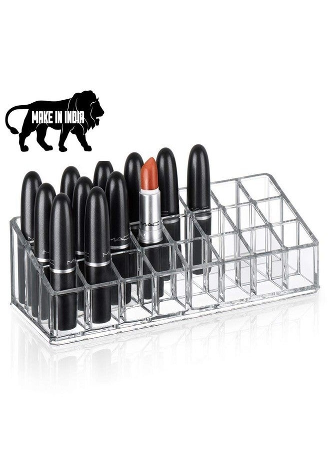 NETXE Plastic 24-Compartment Makeup/Lipstick Storage Holder Organiser (Transparent) - Image 1