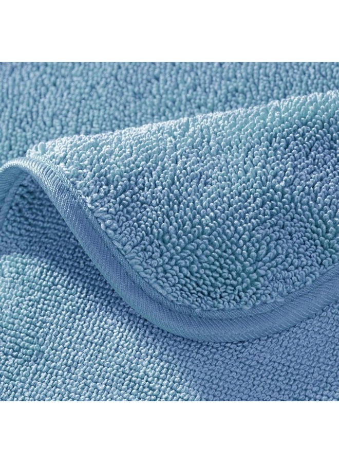 Polyte Terry Twist Weave Microfiber Oversize Quick Dry Lint Free Bath Towel, 60 x 30 in, Pack of 2 (Blue) - Image 4