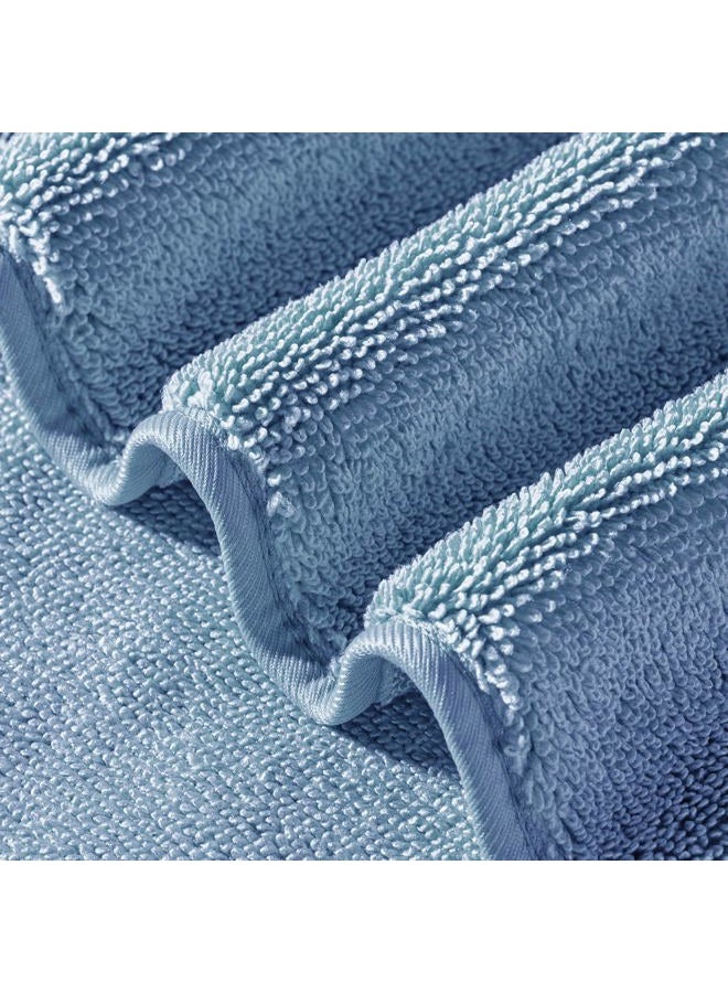 Polyte Terry Twist Weave Microfiber Oversize Quick Dry Lint Free Bath Towel, 60 x 30 in, Pack of 2 (Blue) - Image 3