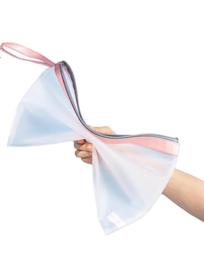 TIANSE حقيبة مستندات A4 مات، حقيبة ملفات شفافة لتصنيف المواد، تخزين أوراق الامتحانات، حقيبة بسحاب بسعة كبيرة، حقيبة تعليمية، Ts-258، لون زهرة الكرز الوردي - Image 2