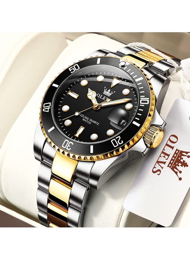 أوليفز ساعات يد OLEVS كلاسيكية ذات وجه كبير، ساعات عمل رجالية رسمية مع ساعة يد مضيئة للرجال من الفولاذ المقاوم للصدأ - Image 2