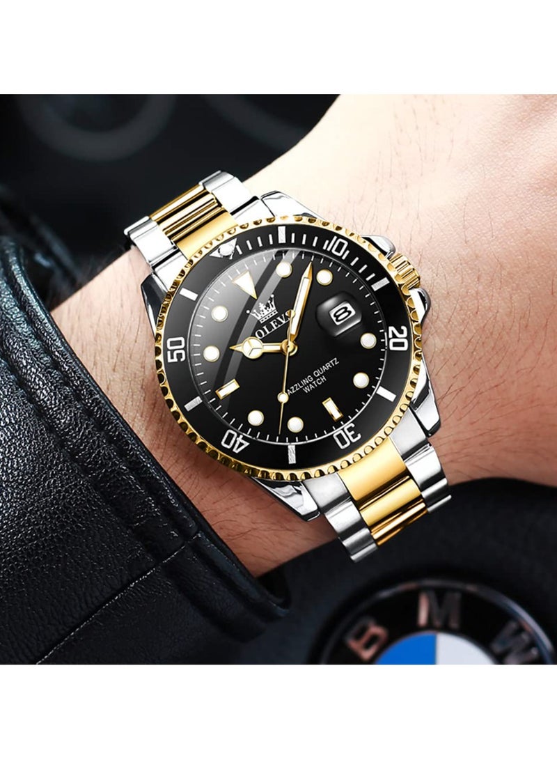 أوليفز ساعات يد OLEVS كلاسيكية ذات وجه كبير، ساعات عمل رجالية رسمية مع ساعة يد مضيئة للرجال من الفولاذ المقاوم للصدأ - Image 3