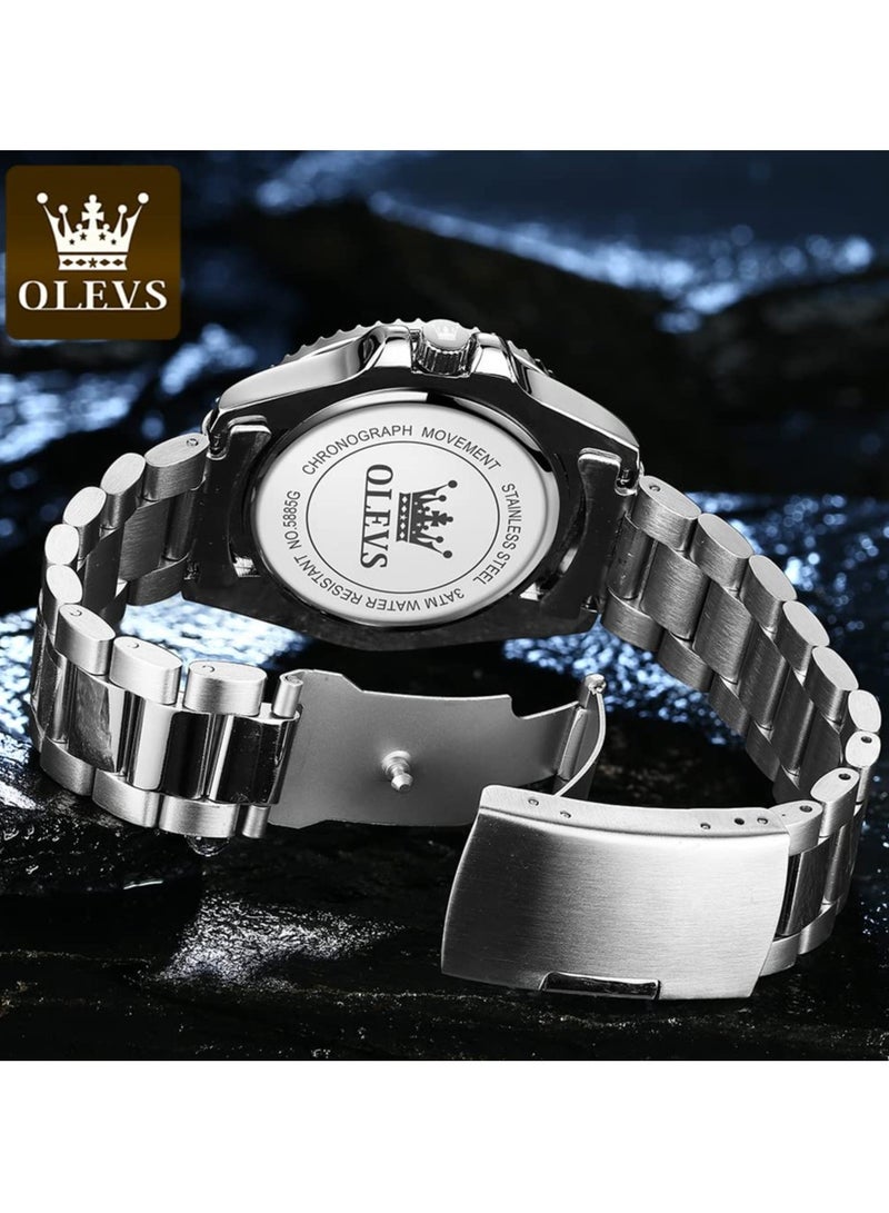أوليفز ساعات يد OLEVS كلاسيكية ذات وجه كبير، ساعات عمل رجالية رسمية مع ساعة يد مضيئة للرجال من الفولاذ المقاوم للصدأ - Image 4