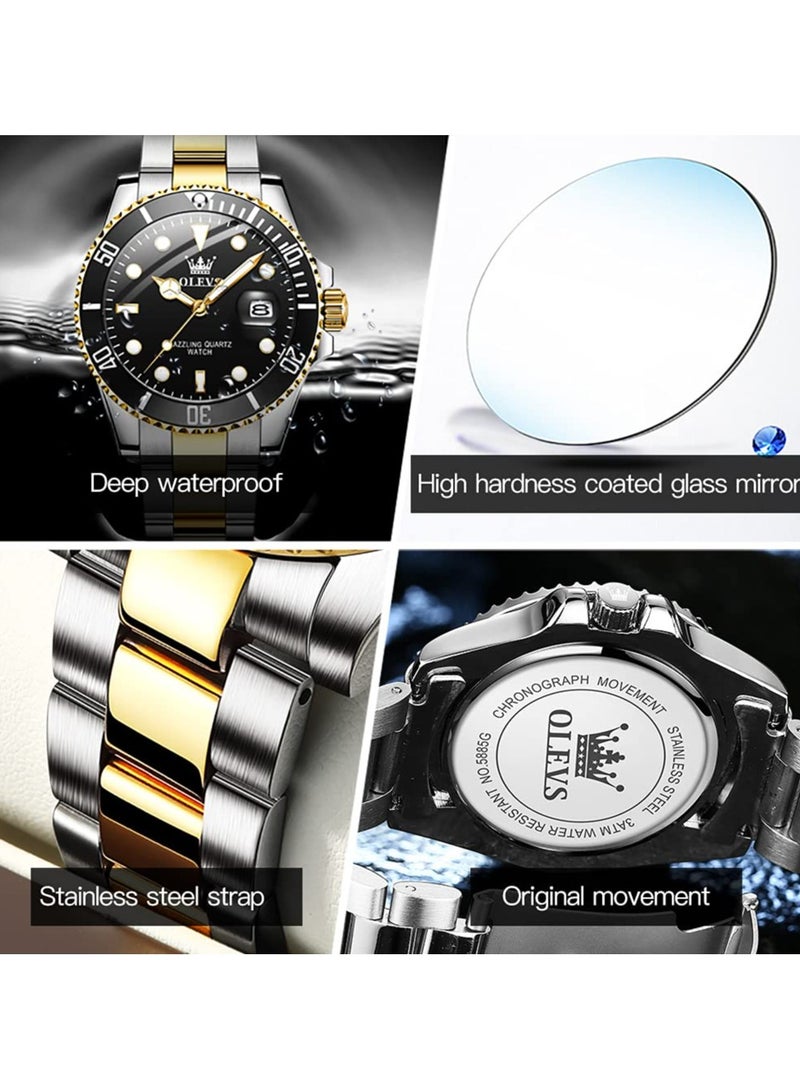 أوليفز ساعات يد OLEVS كلاسيكية ذات وجه كبير، ساعات عمل رجالية رسمية مع ساعة يد مضيئة للرجال من الفولاذ المقاوم للصدأ - Image 5