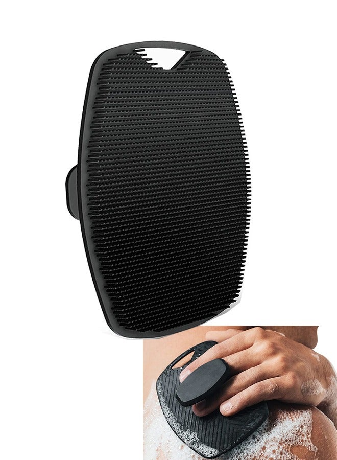 Silicone Body Brush, Gentle Exfoliating Body Scrubber in Shower Silicone Loofah with Easily Leather Bristles, Long Lasting, and More Hygienic Than Traditional Shower Loofah 1Pack, Black  - Image 1