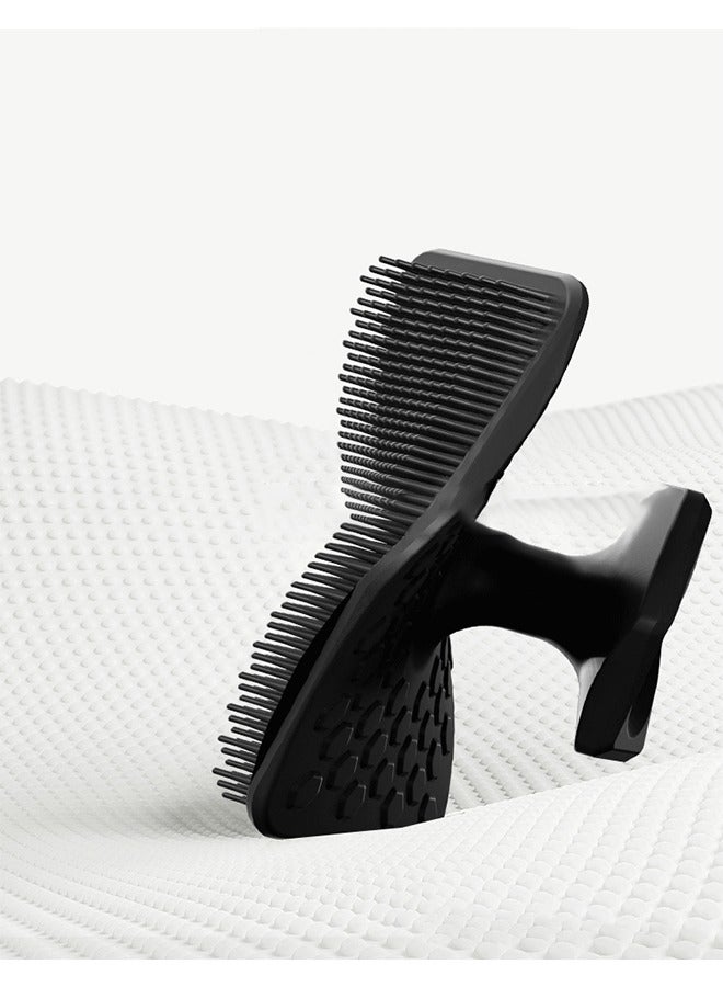 Silicone Body Brush, Gentle Exfoliating Body Scrubber in Shower Silicone Loofah with Easily Leather Bristles, Long Lasting, and More Hygienic Than Traditional Shower Loofah 1Pack, Black  - Image 4