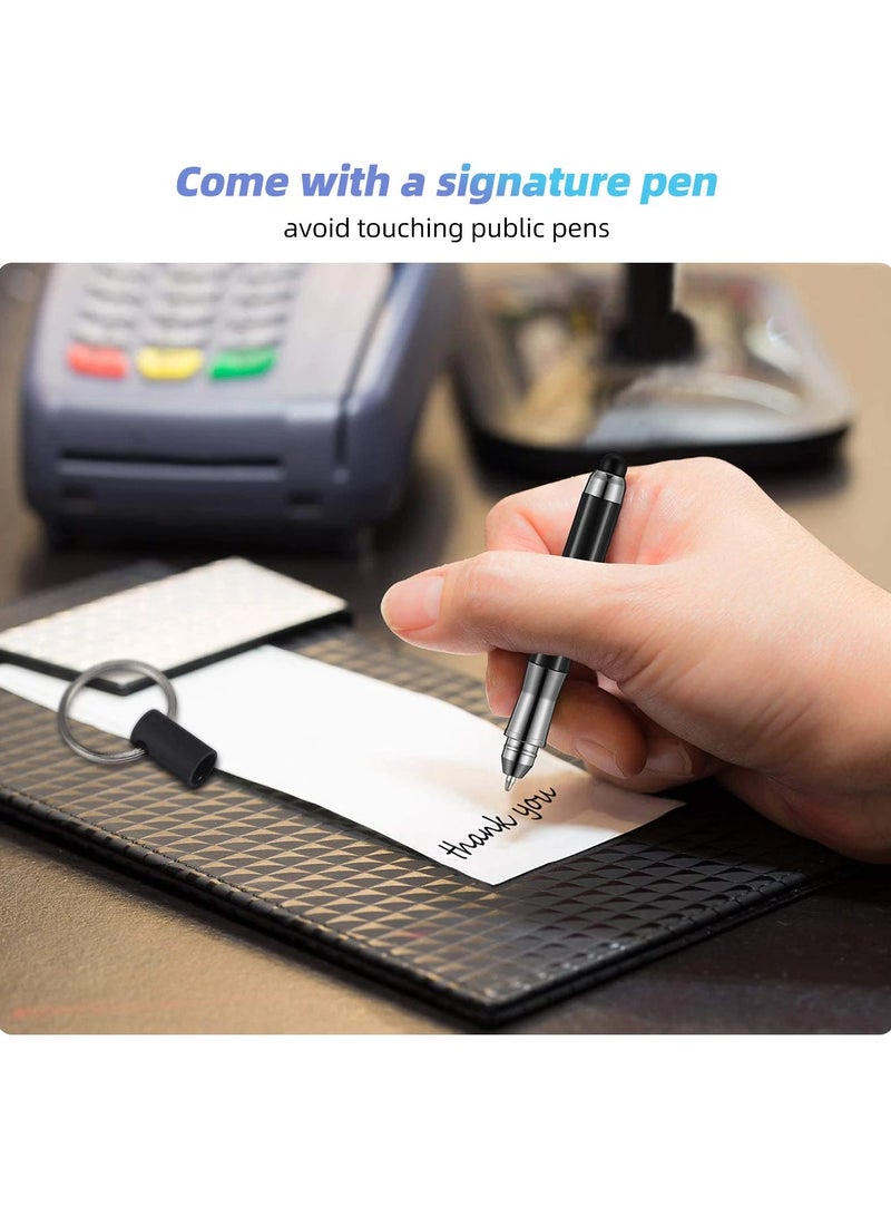 AROAQ Mini Stylus Pen With Keyring, Mini 2 In 1 Touch Screen Stylus Ballpoint Pen, Lightweight And Potable Capacitive Keychain Stylus Tablet Pen For Android And IOS Phones Tablets, (1pc, Silver)  - Image 4