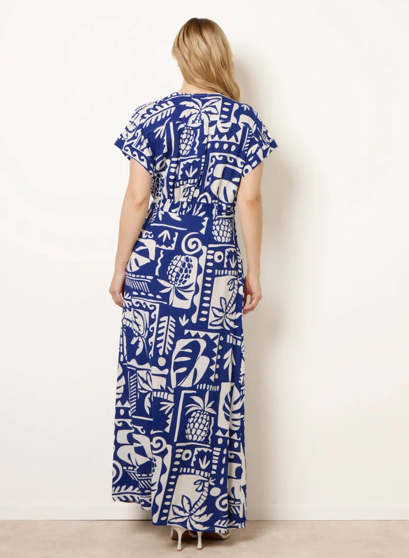 بلو فانيلا Tropical Block Print Dress
