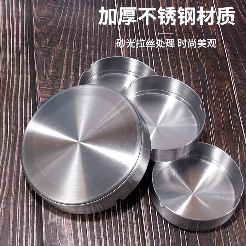 Stainless Steel Sand Ashtray Bar Ktv Anti-Fly Ash Ashtray Windproof Belt Flue Column Drop Resistant Fashion Ashtray - Image 3