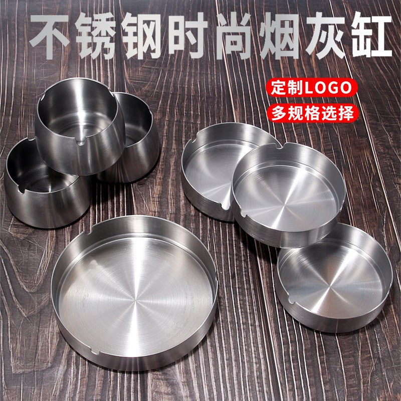 Stainless Steel Sand Ashtray Bar Ktv Anti-Fly Ash Ashtray Windproof Belt Flue Column Drop Resistant Fashion Ashtray - Image 2