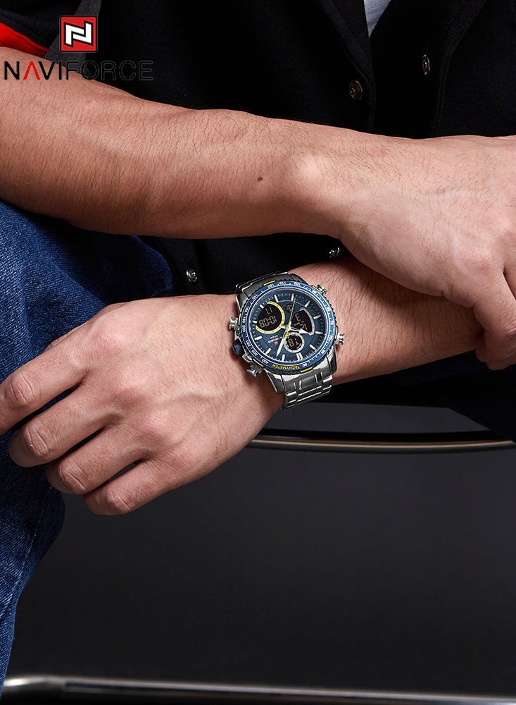 نافيفورس Naviforce أزياء الرجال ووتش العلامة التجارية الفاخرة الرجال الرياضة ووتش توقيت كوارتز ووتش العسكرية للماء الصلب الفرقة على مدار الساعة - Image 3
