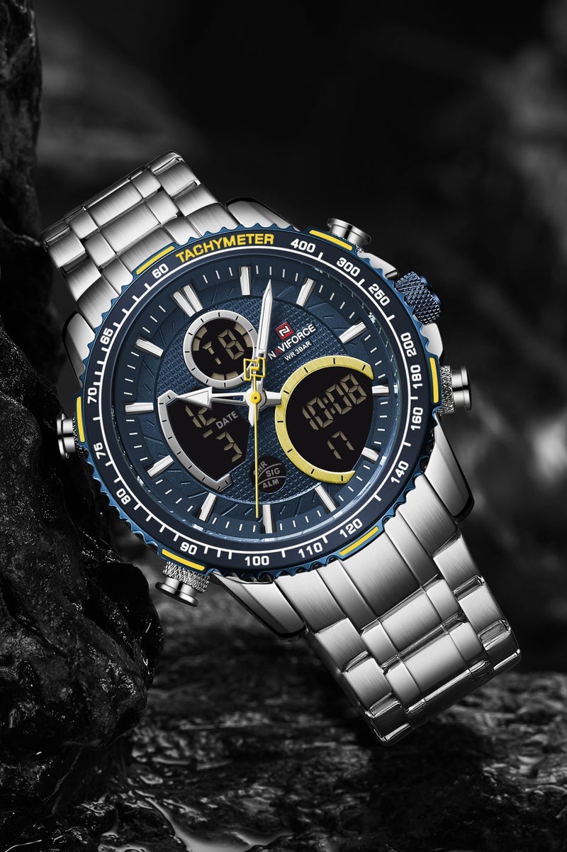 نافيفورس Naviforce أزياء الرجال ووتش العلامة التجارية الفاخرة الرجال الرياضة ووتش توقيت كوارتز ووتش العسكرية للماء الصلب الفرقة على مدار الساعة - Image 1