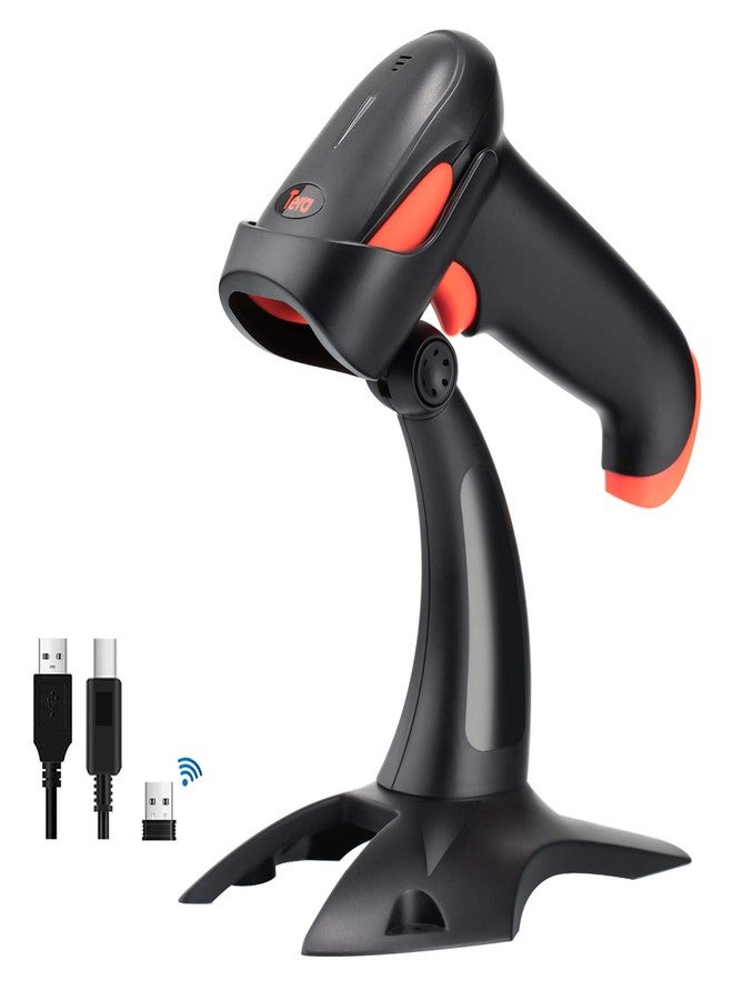 Tera Wireless 2D QR Barcode Scanner with Stand, 3 in 1 Compatible with Bluetooth & 2.4GHz Wireless & USB Wired Barcode Reader Handheld Bar Code Reader HW0001 - Image 1