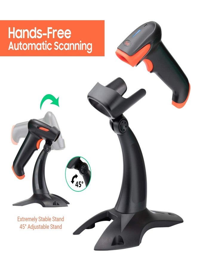 Tera Wireless 2D QR Barcode Scanner with Stand, 3 in 1 Compatible with Bluetooth & 2.4GHz Wireless & USB Wired Barcode Reader Handheld Bar Code Reader HW0001 - Image 3
