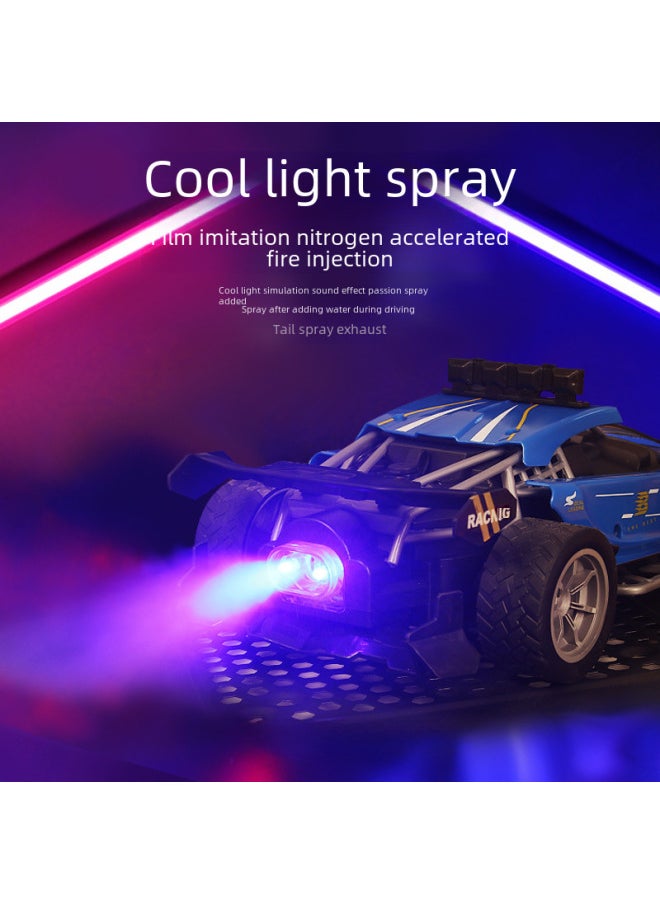 Generic Children's Toy Four-way Charging Remote Control Car 1:16 Wireless Light Spray Racing Boy Electric Sports Car-Color:Rambo Charging Edition + Light + Spray [Green]]-Proportion:1:16  - Image 4