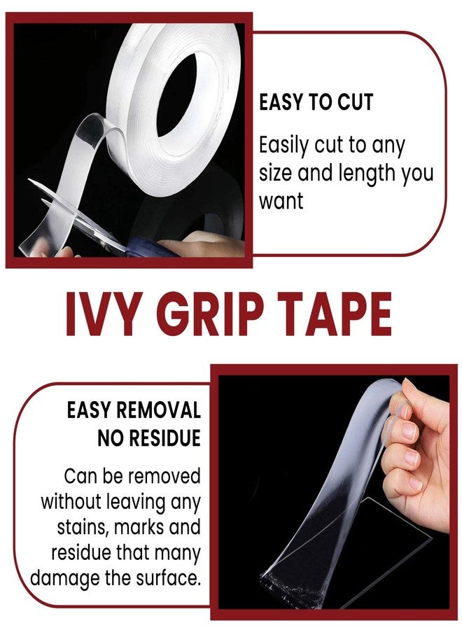 Robustt Double Sided Tape(Pack of 1) 3m x 3 Cm, Heavy Duty, Transparent IVY Grip Tape, Removable Traceless Mounting Best Suited for Wall Tape, Kitchen, Home Dcor & DIY - Image 4