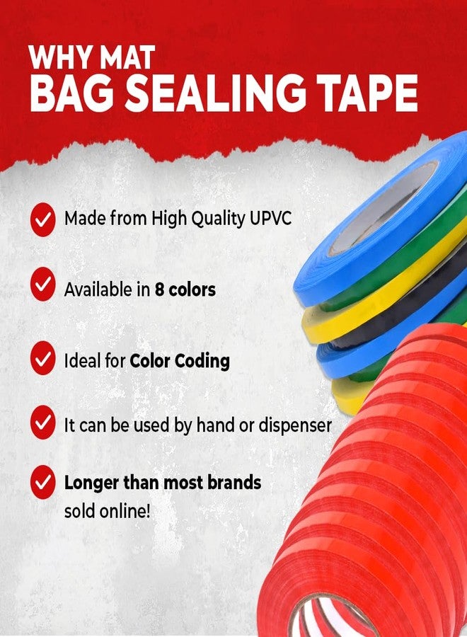 MAT Tape MAT Food Saver UPVC Tape Rainbow - 3/8 x 180 yds. (Pack of 8) Poly Bag Sealing Tape for Wrapping, Packaging, and Airtight Food Storage - Image 2