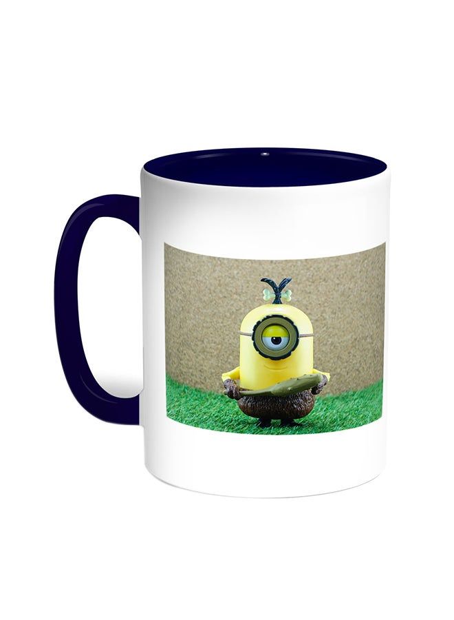 RKN Cartoon Character Printed Coffee Mug Blue/White 11ounce - Image 1